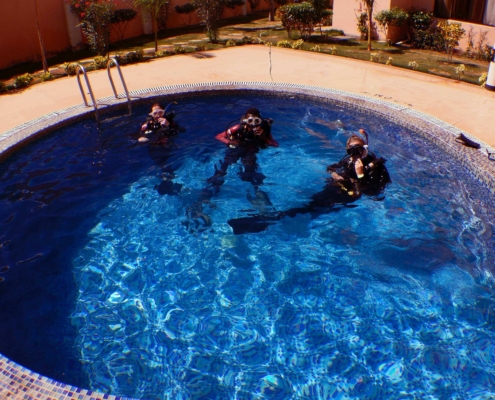 PADI Open water diver course training confined water swimming pool eco2 diving mikindani mtwara tanzania