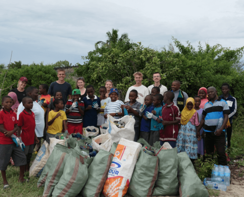 Beach clean up school education sea turtles waste management protection marine conservation eco2 diving mikindani mtwara tanzania